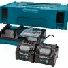 Makita Accessoires 40 Volt 191V27-4 Ensemble De Démarrage XGT DC40RC/2xBL4025 XGT 40V Max 2.5Ah Li-Ion + Chargeur DC40RC En MBox