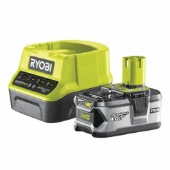 Ryobi Accessoires 5133003360 RC18120-140 Batterie One+ 18 Volt 4.0 Ah Li-ion + Chargeur