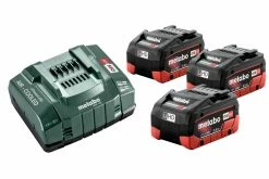 Metabo Accessoires 18 Volt 685074000 Pack Batterie 3 X 18V LiHD 5.5Ah + 1 X Chargeur ASC 145