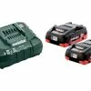 Metabo Accessoires 18 Volt 685101000 Pack Batterie 2 X 18V 4.0Ah LiHD + 1 X Chargeur ASC 55