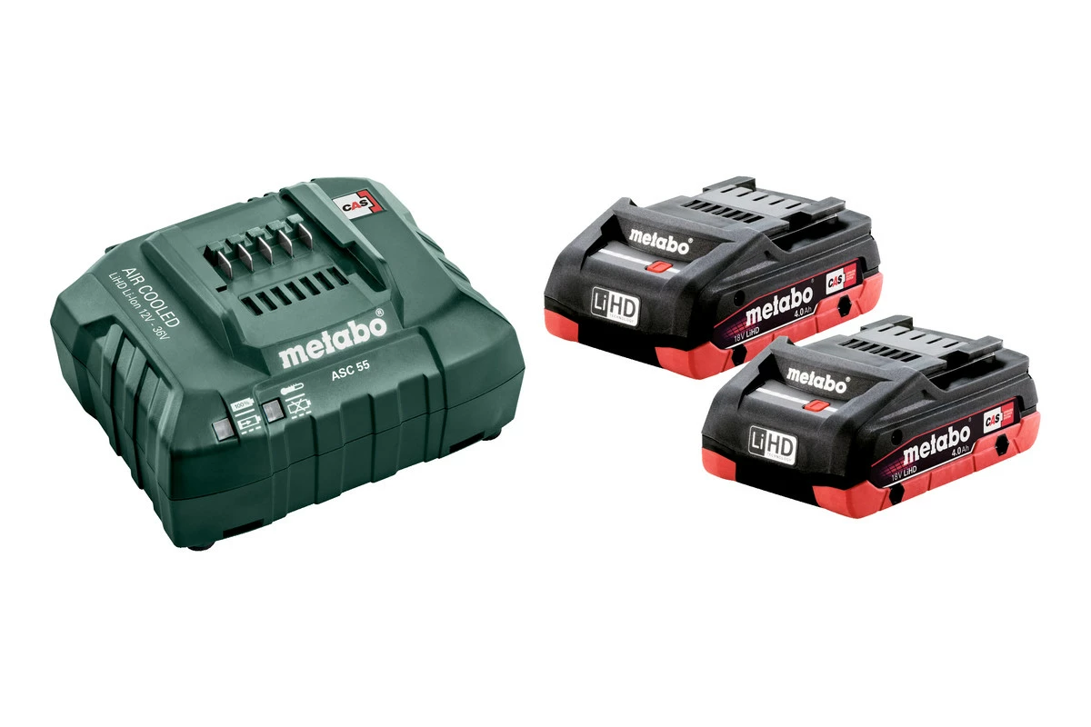Metabo Accessoires 18 Volt 685101000 Pack Batterie 2 X 18V 4.0Ah LiHD + 1 X Chargeur ASC 55 1 Metabo Accessoires 18 Volt 685101000 Pack Batterie 2 X 18V 4.0Ah LiHD + 1 X Chargeur ASC 55