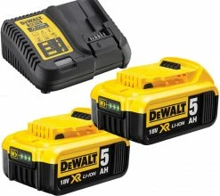 DeWalt Accessoires 18 Volt DCB115P2 18V Démarreur (2x 5.0Ah Accu) + Multilader XR