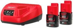 Milwaukee Accessoires 12 Volt M12 NRG-302 M12™ NRG Pack - 2 X Batterie 12V 3.0Ah + Chargeur C12C 4933451902