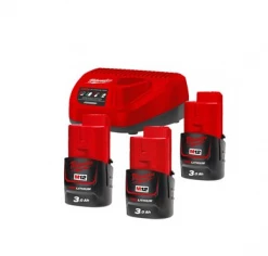 Milwaukee Accessoires 12 Volt M12 NRG-303 M12™ NRG Pack - 3 X Batterie 12V 3.0Ah + Chargeur C12C 4933459207