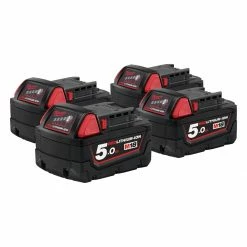 Milwaukee Accessoires M18 B5 4-pack 4 X Batterie 18 Volt 5.0Ah Li-Ion