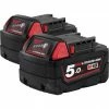 Milwaukee Accessoires M18 B5 Duopack - 2 X Batterie 18 Volt 5.0Ah Li-Ion