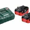 Metabo Accessoires 18 Volt Pack Batterie 2 X 18V LiHD 5,5Ah + 1 X Chargeur ASC 145 685122000