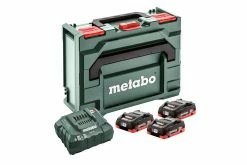 Metabo Accessoires 18 Volt Pack Batterie 3 X 18V LiHD 4.0Ah + 1 X Chargeur ASC 55 En MetaBox 145 685133000