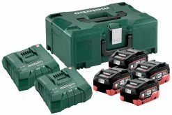 Metabo Accessoires 18 Volt Pack Batterie 4 X 18V LiHD 8.0Ah + 2 X Chargeur ASC Ultra 685135000
