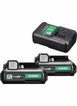 HIKOKI Accessoires 12 Volt UC12SLWFZ POWERPACK - Chargeur UC12SL + 2 Batteries 12V 4.0Ah